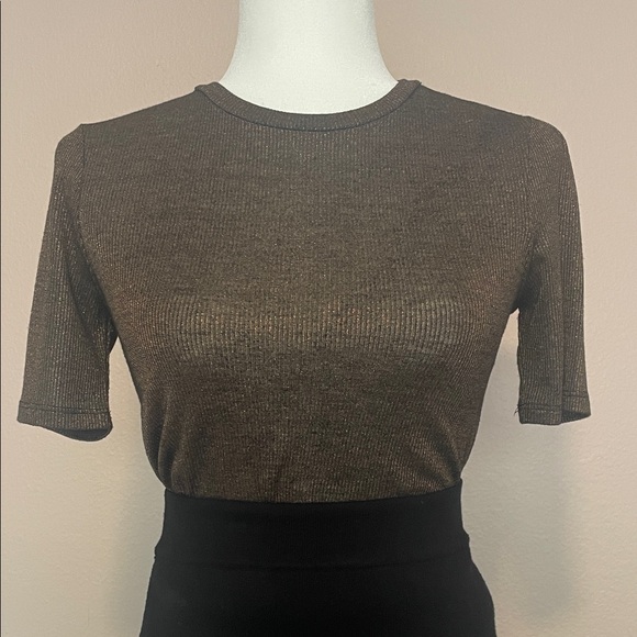 Forever 21 Tops - Forever 21 Metallic Brown Short Sleeve Top